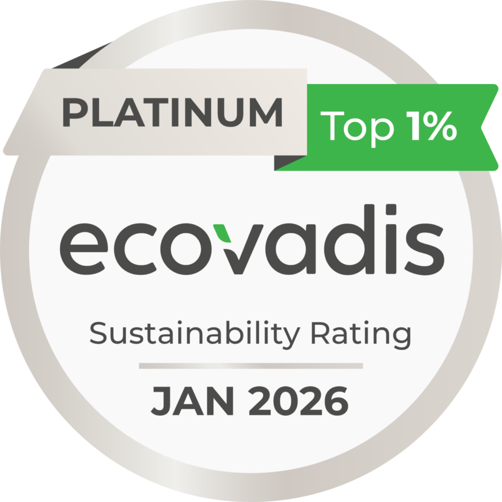 EcoVadis Platinum Top 1% Sustainability Rating Badge
