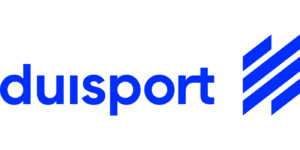Duisport Logo in Blau mit Streifen