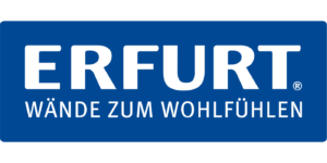 ERFURT Logo mit Slogan auf blauem Hintergrund