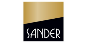 SANDER Logo in Gold und Dunkelblau