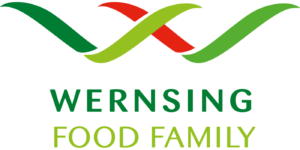 Logo Wernsing Food Family mit grün-roten Wellen