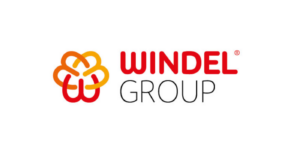 Logo der WINDEL GROUP mit orange-rotem Symbol