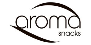 Logo von Aroma Snacks mit geschwungenem Design